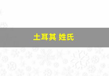 土耳其 姓氏